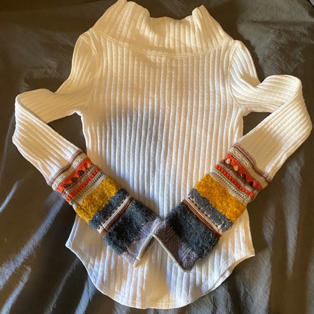 Free People Mixed Cuff Thermal Top